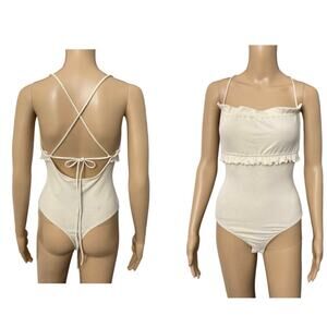 Le Lis Beige Bodysuit Size S